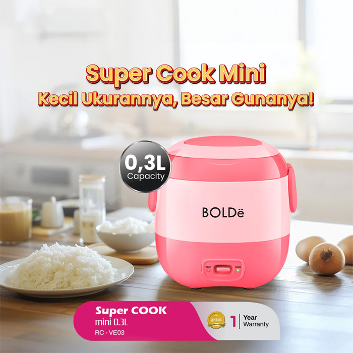 Bolde Super Cook Mini Rice Cooker 0,3 L - Pink